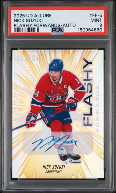 PSA 9 Nick Suzuki Flashy Forwards Auto